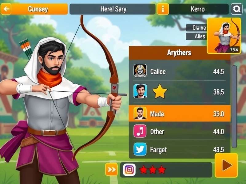 India Archery Hero tournament competition screen